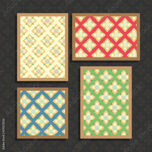Thailand Pattern Design filigree decoration vector illustration