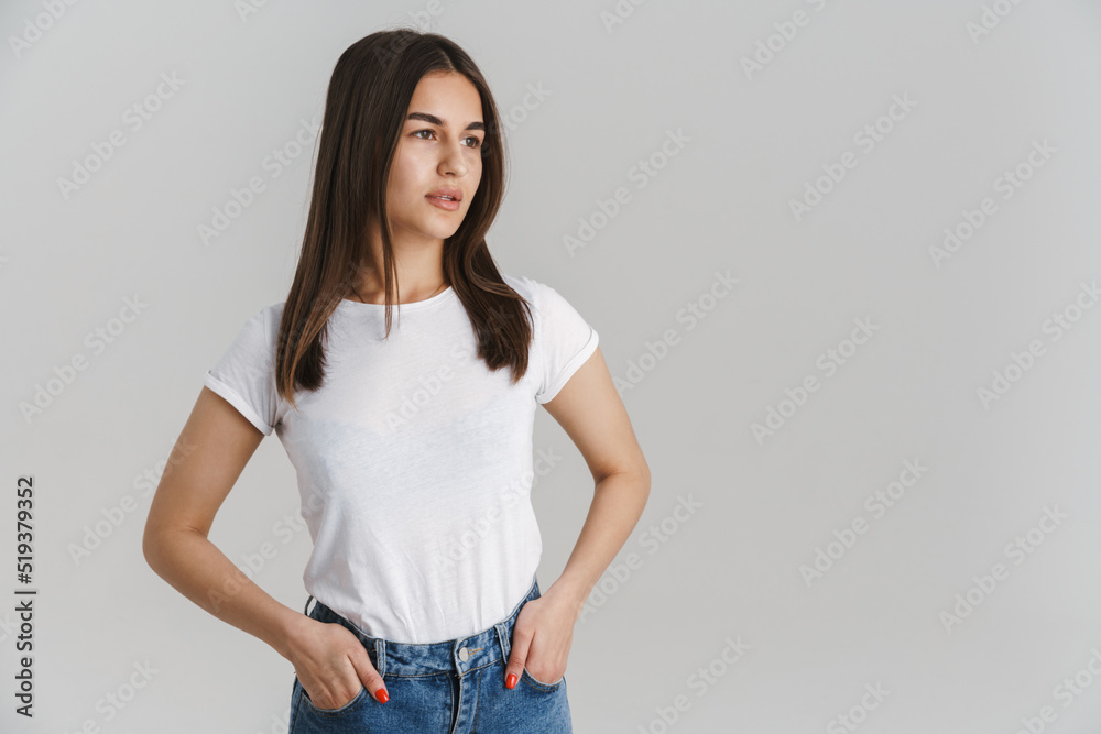 Portrait of a young casual white woman Portrait of a young casual white woman