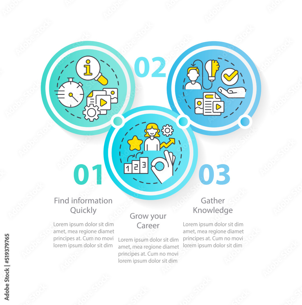 Suposissions from content circle infographic template. User comfort. Data visualization with 3 steps. Editable timeline info chart. Workflow layout with line icons. Myriad Pro-Regular font used Suposissions from content circle infographic template. User comfort. Data visualization with 3 steps. Editable timeline info chart. Workflow layout with line icons. Myriad Pro-Regular font used
