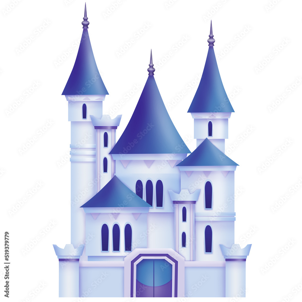 Medieval castle isolated on white background. Cute illustration. Medieval castle isolated on white background. Cute illustration.