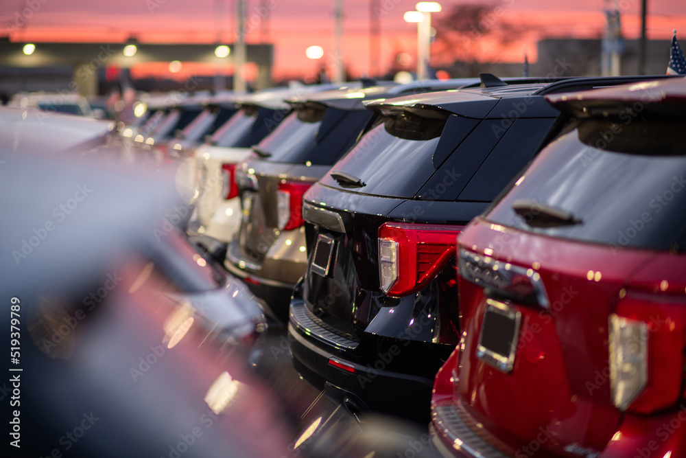 Naklejka premium Car Dealer Parking Lot