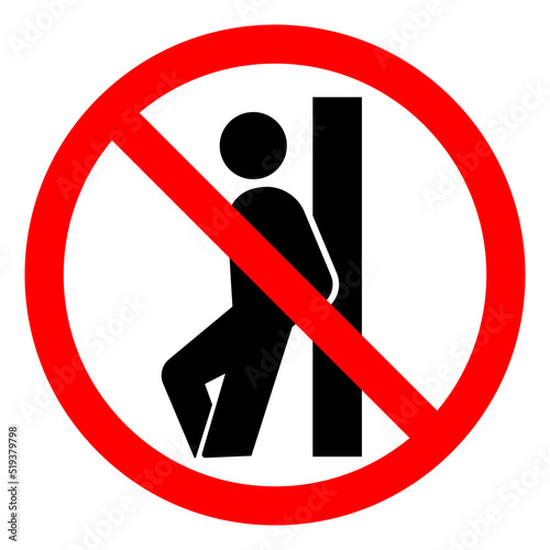 No Leaning Symbol Sign ,Vector Illustration, Isolate On White Background Label. EPS10