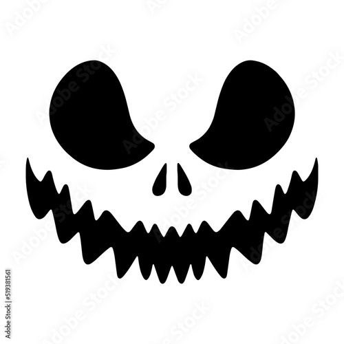 Halloween pumpkin faces icon. Scary faces silhouettes. 