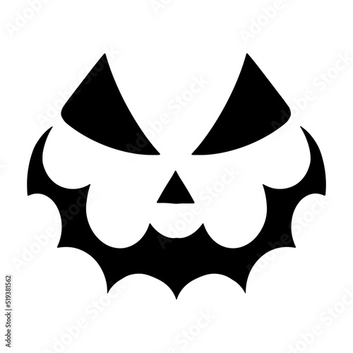 Halloween pumpkin faces icon. Scary faces silhouettes. 