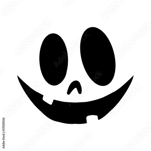 Halloween pumpkin faces icon. Scary faces silhouettes. 