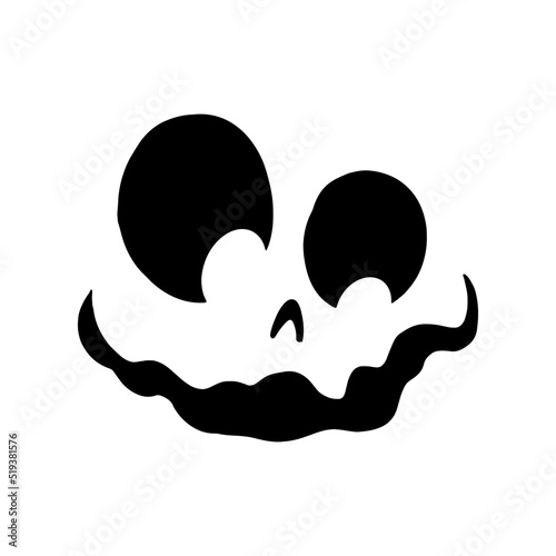 Halloween pumpkin faces icon. Scary faces silhouettes. 
