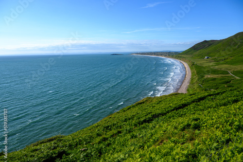 Rhossili Bay, A beautiful beach on the Gower Peninsula Swansea, South Wales