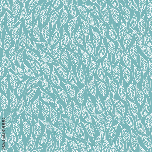 Leaves seamless pattern on brown, earthy background. Botanical, floral design for textile, fabric, print, wallpaper, surface, packaging, gift paper, products.
