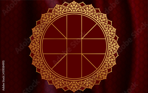 Thai astrology wheel chart Symbol of Thai astrology.
on color background.