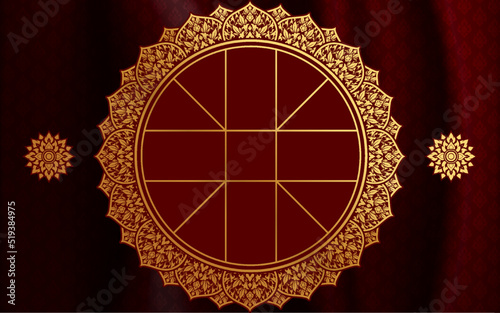 Thai astrology wheel chart Symbol of Thai astrology.
on color background.