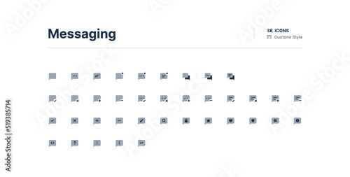 Messaging UI Icons Pack Duotone Style