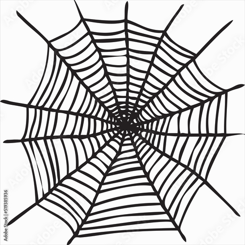 Vector, Image of spider web, black and white color, transparent background

