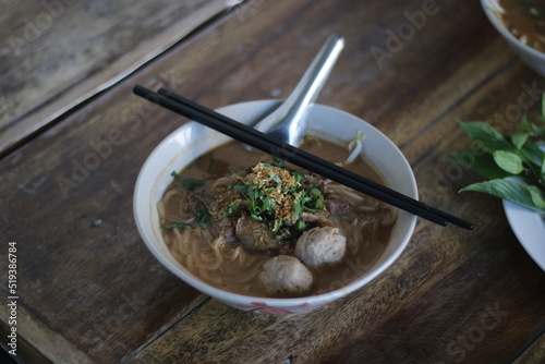 spicy thai pork noodle, boat Noodle, 