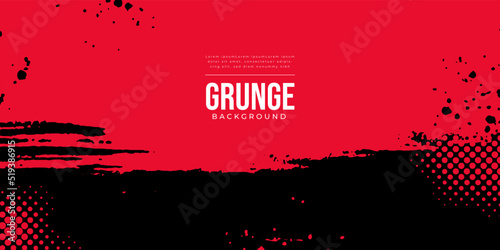 Black and red abstract grunge background with halftone style.