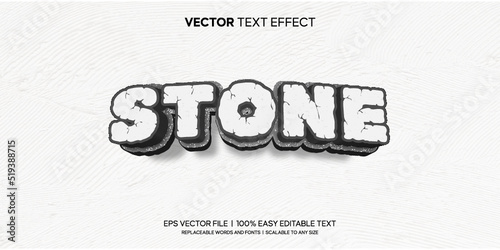 stone rock wall 3d editable text effect