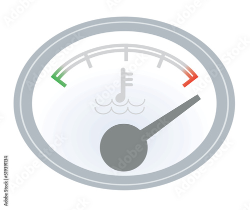 Car temperature gauge. vector illustration