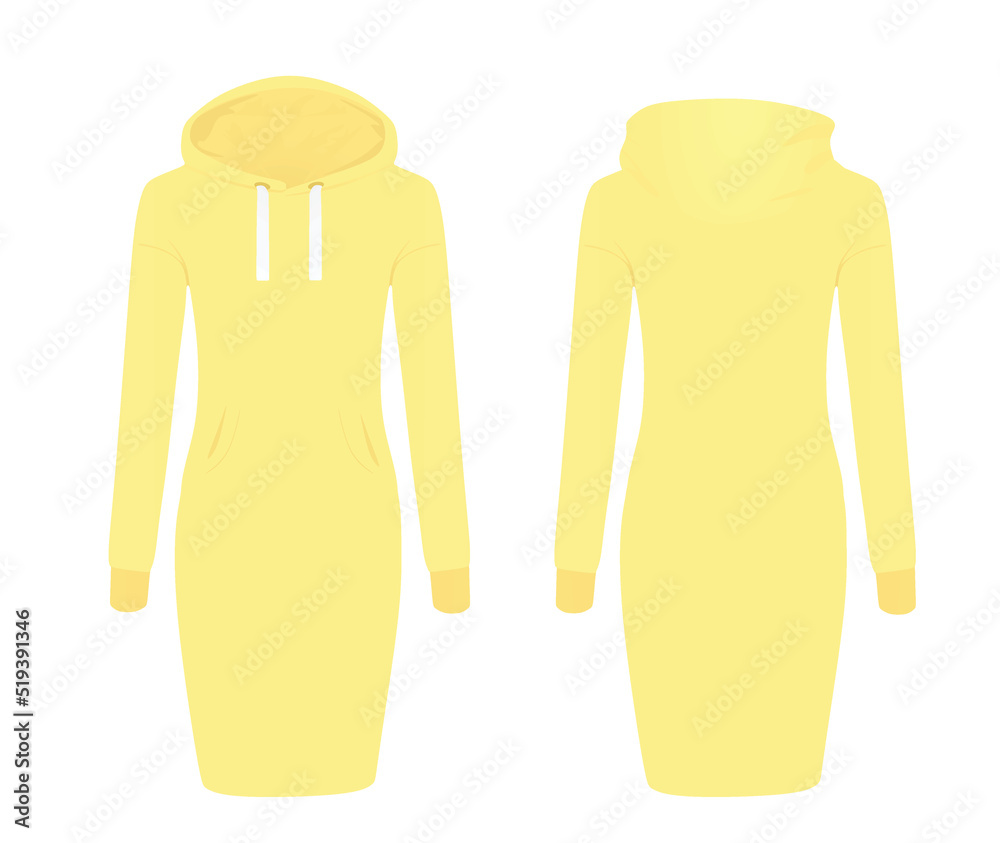 Yellow hoodie dress. vector illustration Stock Vector Adobe Stock