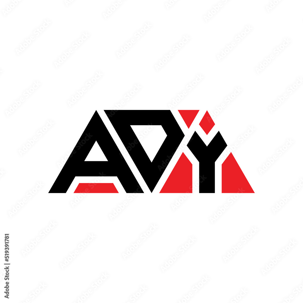 Vetor do Stock: ADY triangle letter logo design with triangle shape ...