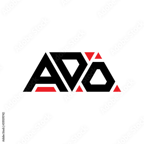 ADO triangle letter logo design with triangle shape. ADO triangle logo design monogram. ADO triangle vector logo template with red color. ADO triangular logo Simple, Elegant, and Luxurious Logo...