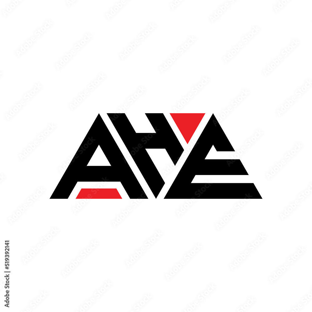 AHE triangle letter logo design with triangle shape. AHE triangle logo design monogram. AHE triangle vector logo template with red color. AHE triangular logo Simple, Elegant, and Luxurious Logo...