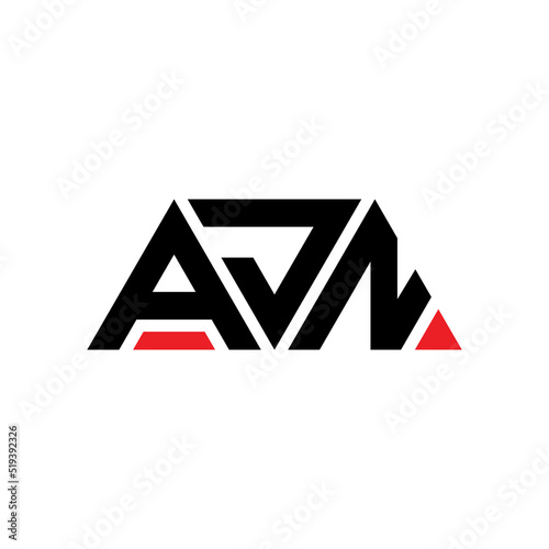 AJN triangle letter logo design with triangle shape. AJN triangle logo design monogram. AJN triangle vector logo template with red color. AJN triangular logo Simple, Elegant, and Luxurious Logo... photo