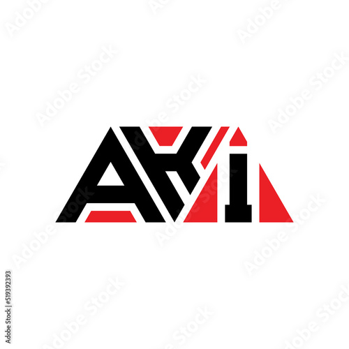 AKI triangle letter logo design with triangle shape. AKI triangle logo design monogram. AKI triangle vector logo template with red color. AKI triangular logo Simple, Elegant, and Luxurious Logo...
