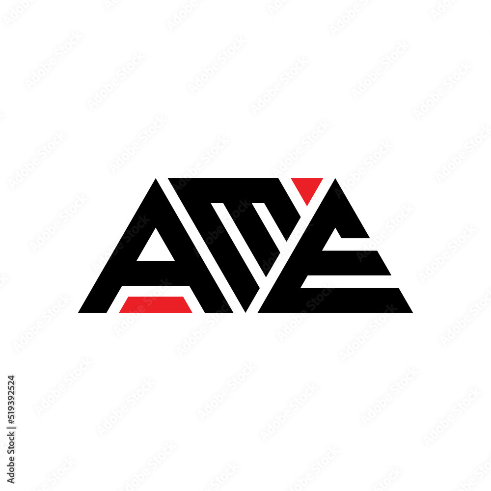 AME triangle letter logo design with triangle shape. AME triangle logo design monogram. AME triangle vector logo template with red color. AME triangular logo Simple, Elegant, and Luxurious Logo...