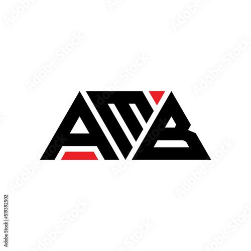 AMB triangle letter logo design with triangle shape. AMB triangle logo design monogram. AMB triangle vector logo template with red color. AMB triangular logo Simple, Elegant, and Luxurious Logo... photo