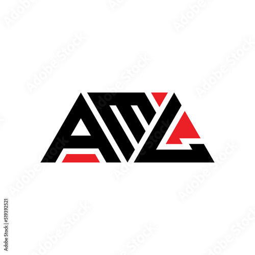 AML triangle letter logo design with triangle shape. AML triangle logo design monogram. AML triangle vector logo template with red color. AML triangular logo Simple, Elegant, and Luxurious Logo...