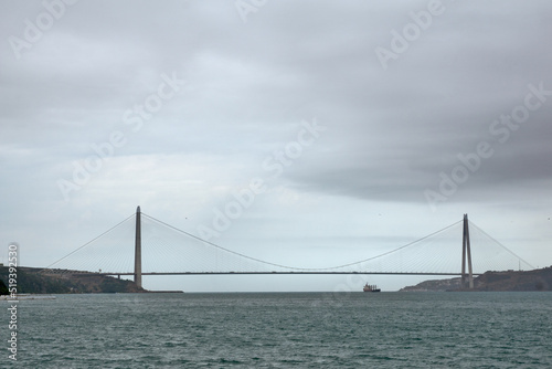 Istanbul, Turkey: The Yavuz Sultan Selim Bridge is the third bridge to span the Bosphorus near Istanbul. The bridge was officially opened to traffic in 2016. © EdLantis