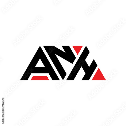 ANH triangle letter logo design with triangle shape. ANH triangle logo design monogram. ANH triangle vector logo template with red color. ANH triangular logo Simple, Elegant, and Luxurious Logo... photo