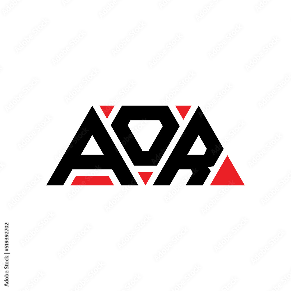 Grafika wektorowa Stock AOR triangle letter logo design with triangle