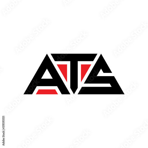 ATS triangle letter logo design with triangle shape. ATS triangle logo design monogram. ATS triangle vector logo template with red color. ATS triangular logo Simple, Elegant, and Luxurious Logo... photo