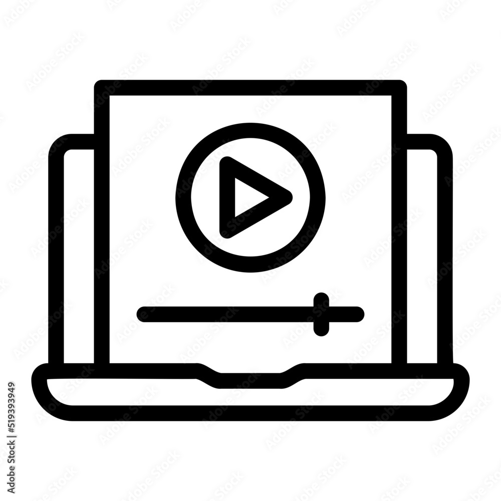 video tutorial line icon video tutorial line icon