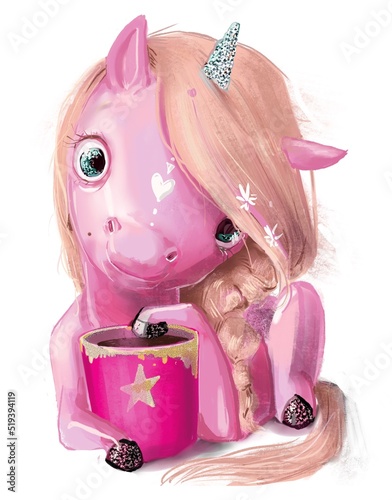little pink unicorn girl 