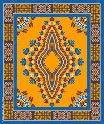 Vector ethnic west African dashiki traditional colorful pattern background. Tribal art shirts fashion. Neck embroidery ornaments.