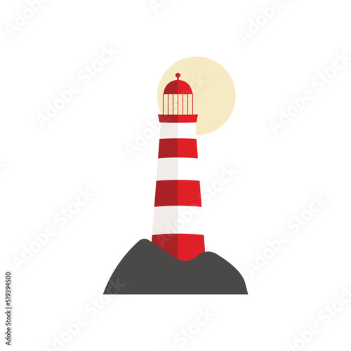 Lighthouse logo illustration. Light signal.