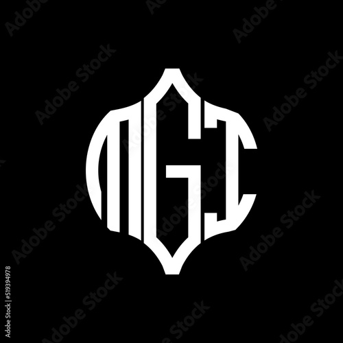 MGI letter logo. MGI best black background vector image. MGI Monogram logo design for entrepreneur and business.
 photo