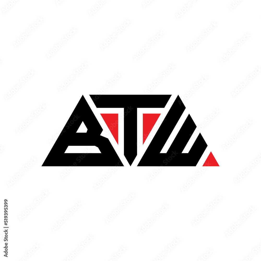BTW triangle letter logo design with triangle shape. BTW triangle logo design monogram. BTW triangle vector logo template with red color. BTW triangular logo Simple, Elegant, and Luxurious Logo...