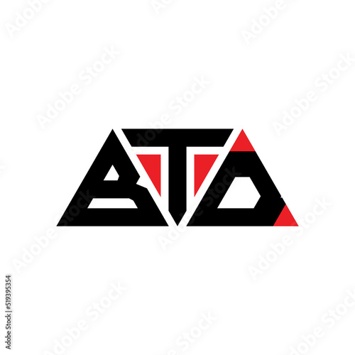 BTD triangle letter logo design with triangle shape. BTD triangle logo design monogram. BTD triangle vector logo template with red color. BTD triangular logo Simple, Elegant, and Luxurious Logo... photo