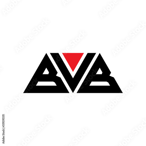 BVB triangle letter logo design with triangle shape. BVB triangle logo design monogram. BVB triangle vector logo template with red color. BVB triangular logo Simple, Elegant, and Luxurious Logo... photo