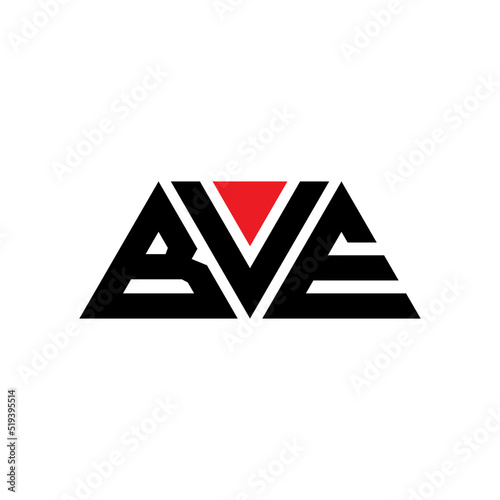 BVE triangle letter logo design with triangle shape. BVE triangle logo design monogram. BVE triangle vector logo template with red color. BVE triangular logo Simple, Elegant, and Luxurious Logo... photo