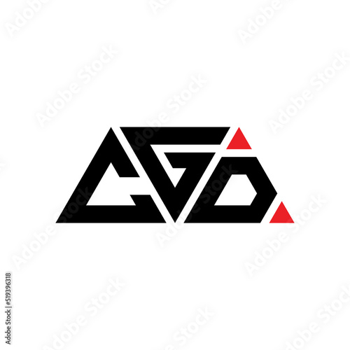 CGD triangle letter logo design with triangle shape. CGD triangle logo design monogram. CGD triangle vector logo template with red color. CGD triangular logo Simple  Elegant  and Luxurious Logo...