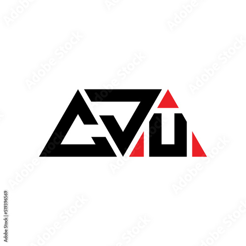 CJU triangle letter logo design with triangle shape. CJU triangle logo design monogram. CJU triangle vector logo template with red color. CJU triangular logo Simple  Elegant  and Luxurious Logo...