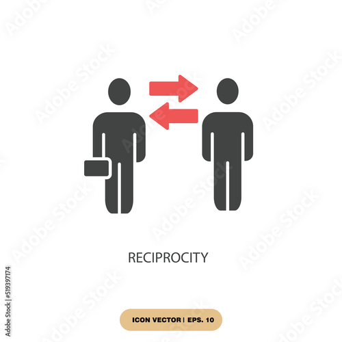 reciprocity icons symbol vector elements for infographic web