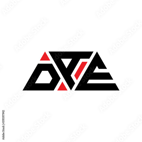 DAE triangle letter logo design with triangle shape. DAE triangle logo design monogDAm. DAE triangle vector logo template with red color. DAE triangular logo Simple, Elegant, and Luxurious Logo... photo