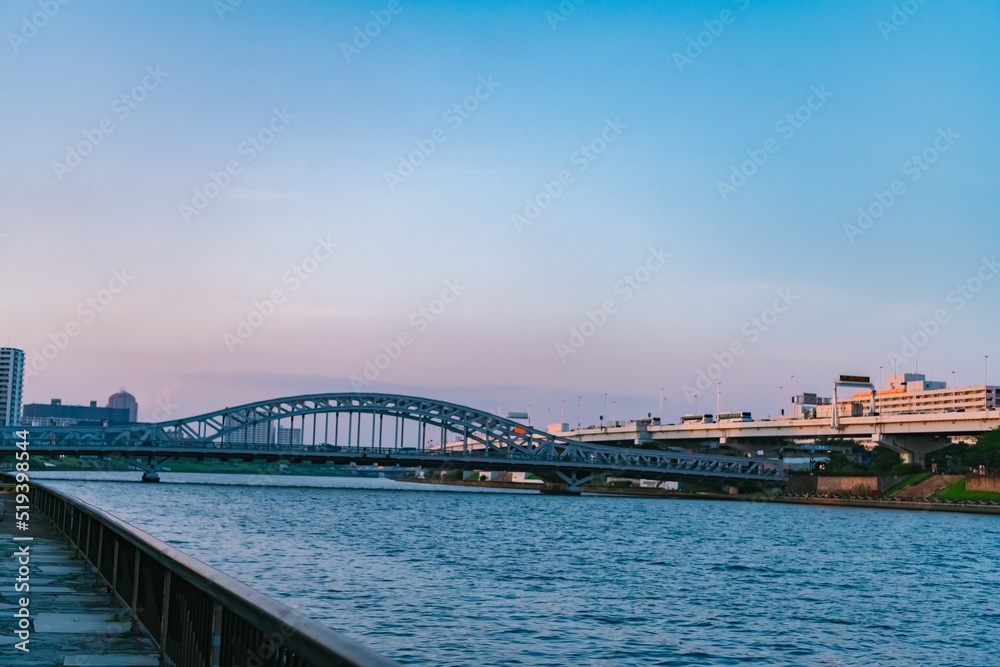 Naklejka premium city harbour bridge