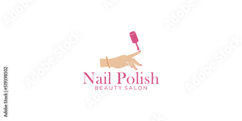 women's nail polish beauty logo design