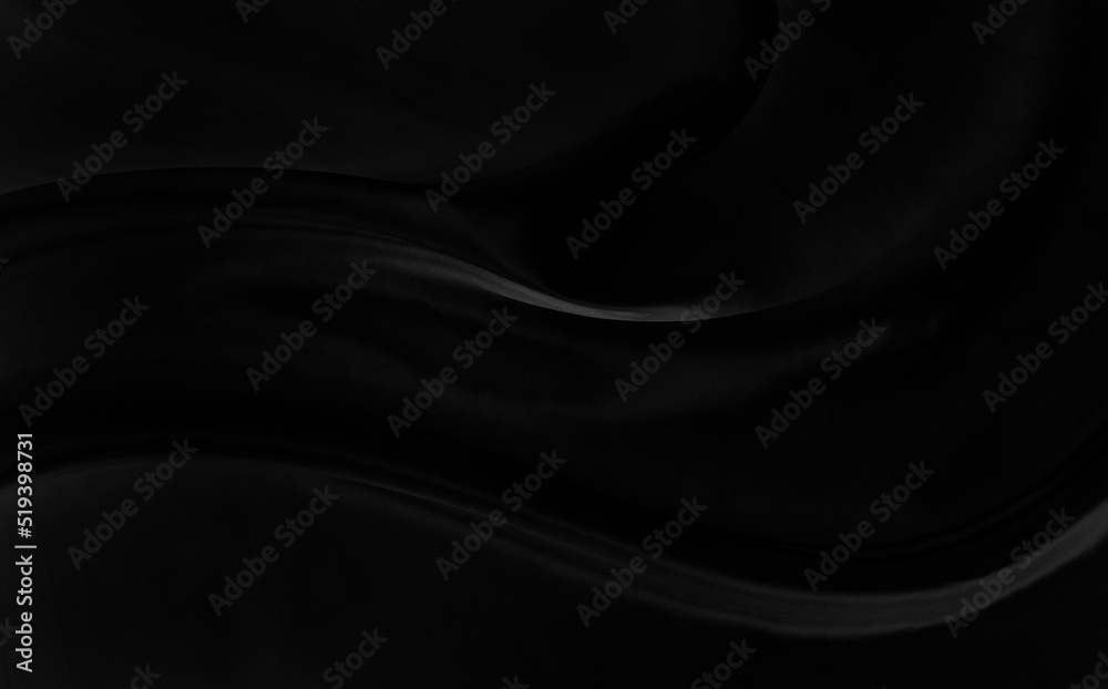 Black gray satin dark fabric texture luxurious shiny that is abstract silk cloth background with patterns soft waves blur beautiful.