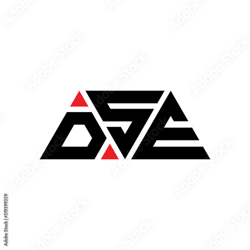 DSE triangle letter logo design with triangle shape. DSE triangle logo design monogram. DSE triangle vector logo template with red color. DSE triangular logo Simple, Elegant, and Luxurious Logo... photo